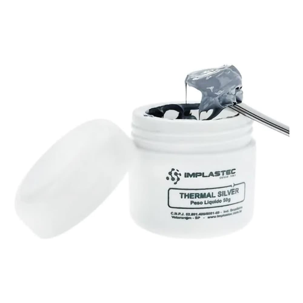 Pasta Térmica Prata Cinza Thermal Silver Implastec 50g