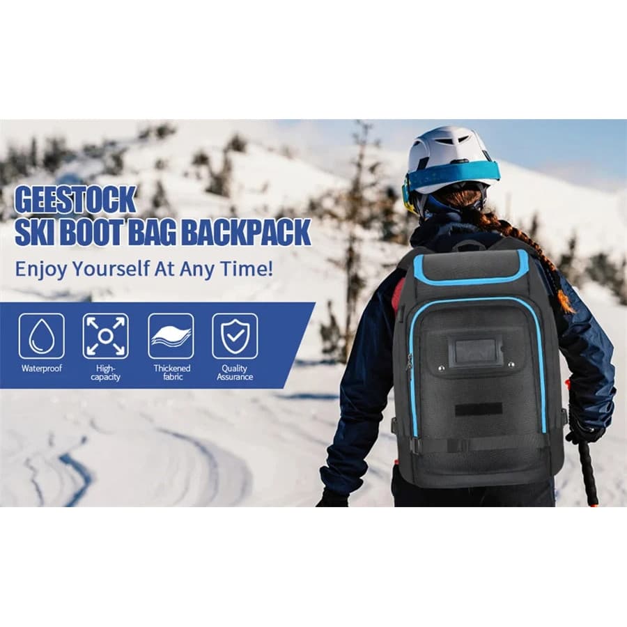 Mochila para Esqui Multifuncional, Grande Capacidade com Divisão Seco/Molhado
