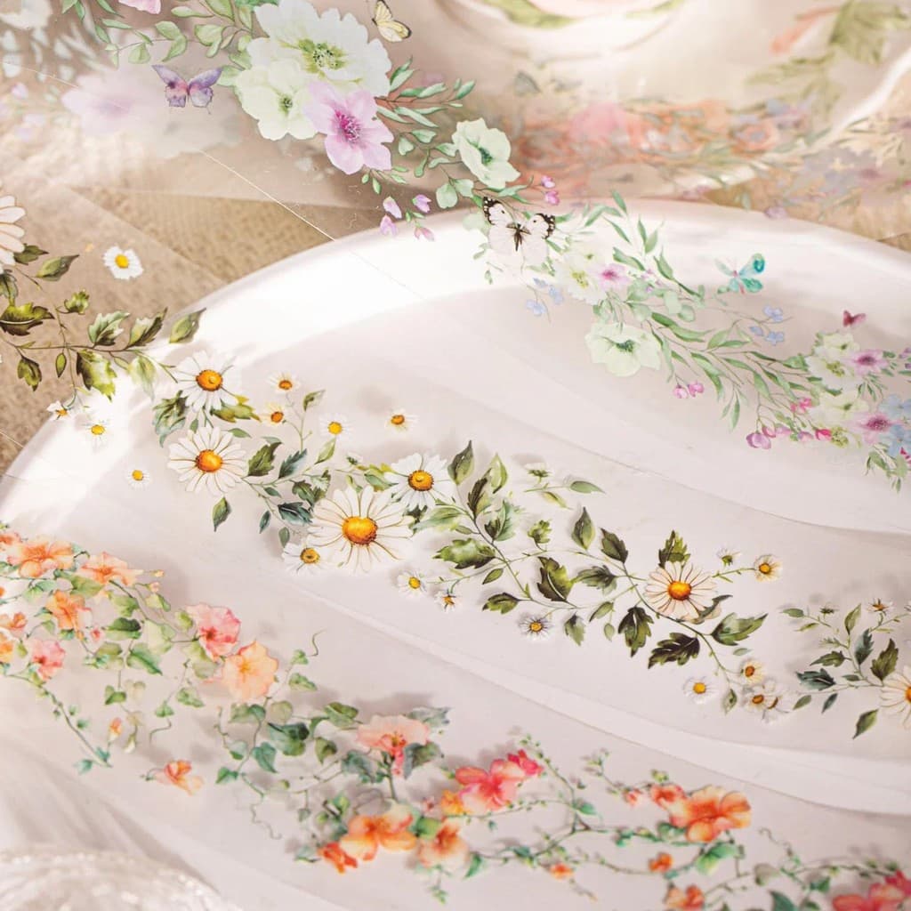 JIANWU 50mm * 200cm Ramo Videira Flor Sombra Série Vintage Planta Paisagismo Fita PET Criativo DIY Diário Colagem Papela