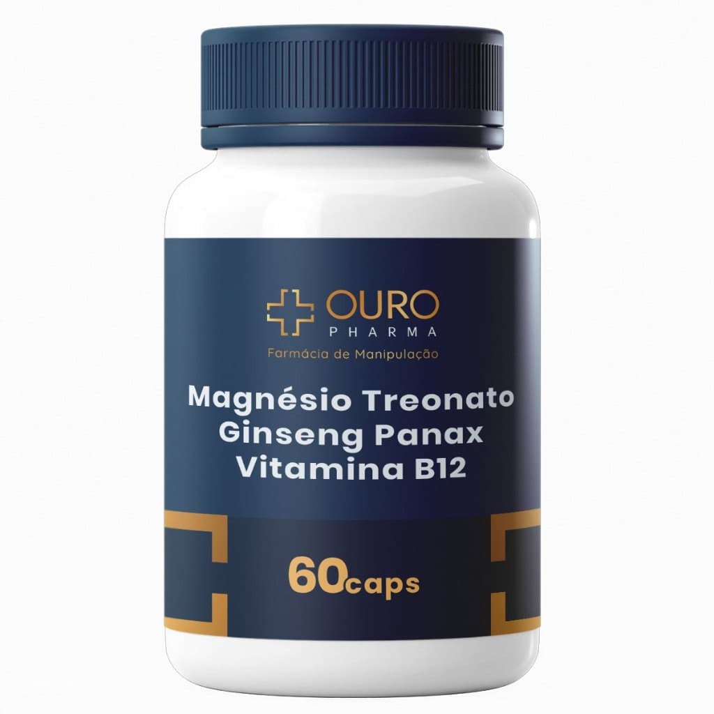 Magnésio Treo 200mg + Ginseng Panax 100mg + Vitamina B12 Metilcobalamina 1000mcg
