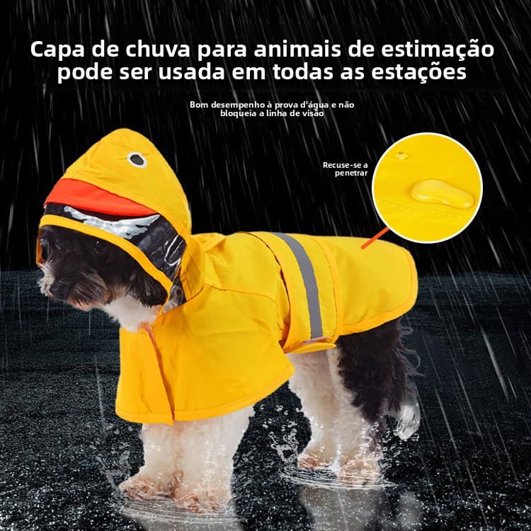 Capa de chuva para animais de estimação estilo pato pode tração Cross-Border médio grande cão pet Poncho capa cauda capa