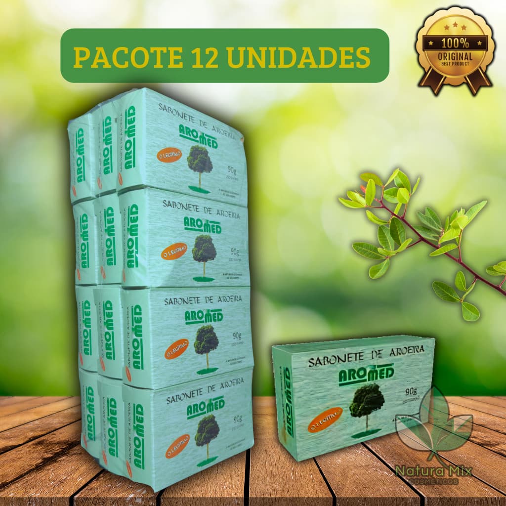 Sabonete de Aroeira barra 90g Aromed  12 - 6 - 3 UN