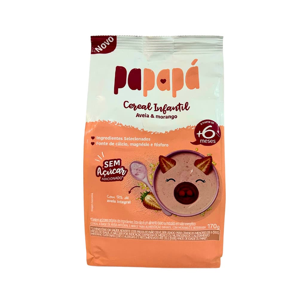 Cereal Infantil Papapa Aveia e Morango 170g