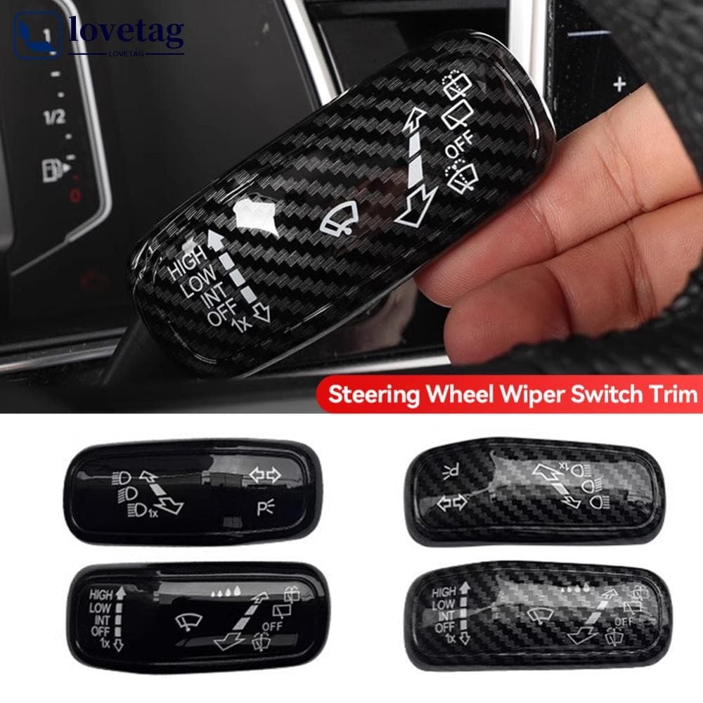 LOVETAG 2 Pçs Volante Do Carro Farol Interruptor De Controle Capa Limpador Guarnição Acessórios Para VW Polo Golf 7 8 Je