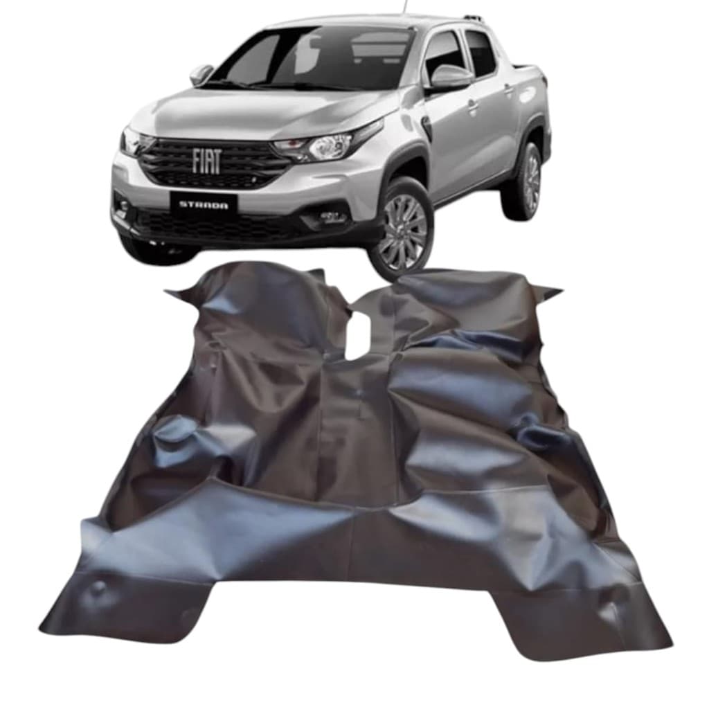 Tapete Fiat Strada Nova 2021/2025 Dupla Preto FOSCO luxo