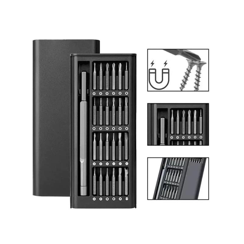 Kit Jogo Ferramenta Chave Magnética Precisão 24 Peças Pequenos Reparos Compatível - Celular Iphone Android Videogame Xbo