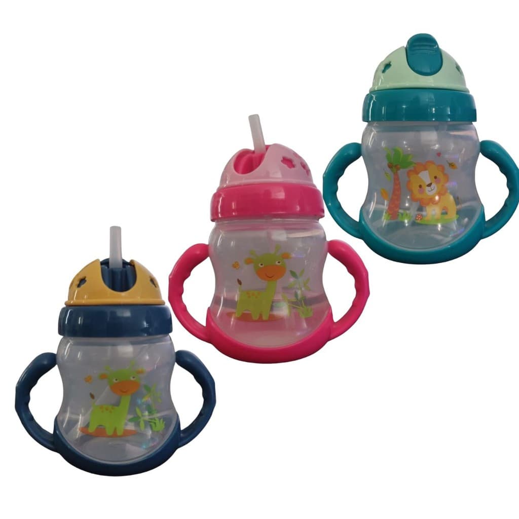 Copo de Transição Infantil 220ml com Alça e Canudo Antivazamento – Facilite a Transição do Seu Bebê