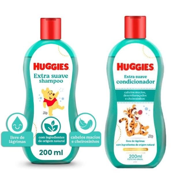 Kit Shampoo e Condicionador Huggies Extra Suave 200ml