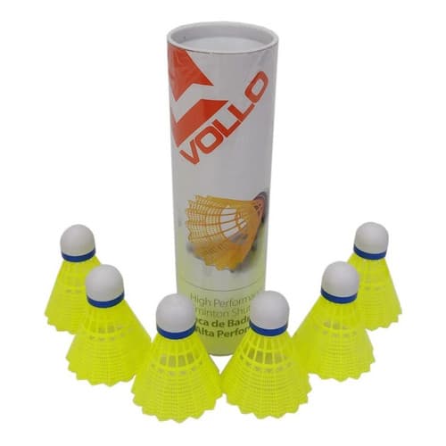 Kit De Petecas De Badminton De Nylon 6 Unidades Amarelo Vollo