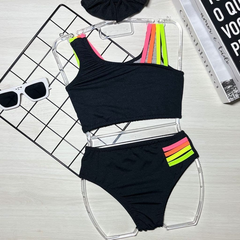 Biquíni Infantil e Juvenil Menina Feminino Neon Moda Bloguerinha Praia Verão