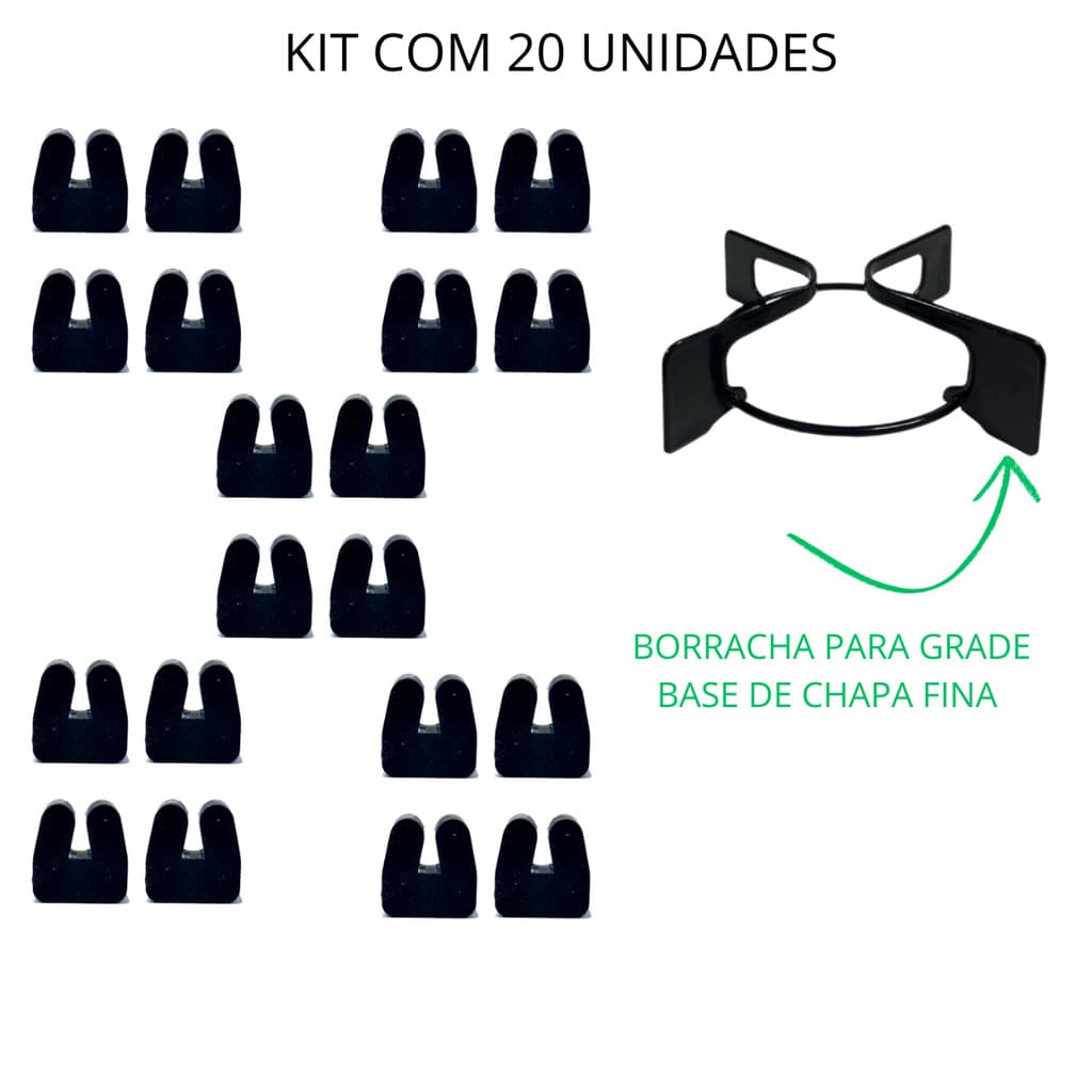 Borracha da Trempe Grade Cooktop Fogão Eletrolux Continental Chamalux Atlas Suggar Mueller - 20 Peças