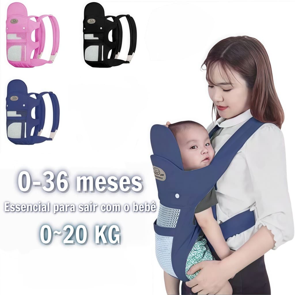 Carregador de Bebê Ergonômico 0-20Kg 4 maneiras de usar Itens essenciais para o bebê sair