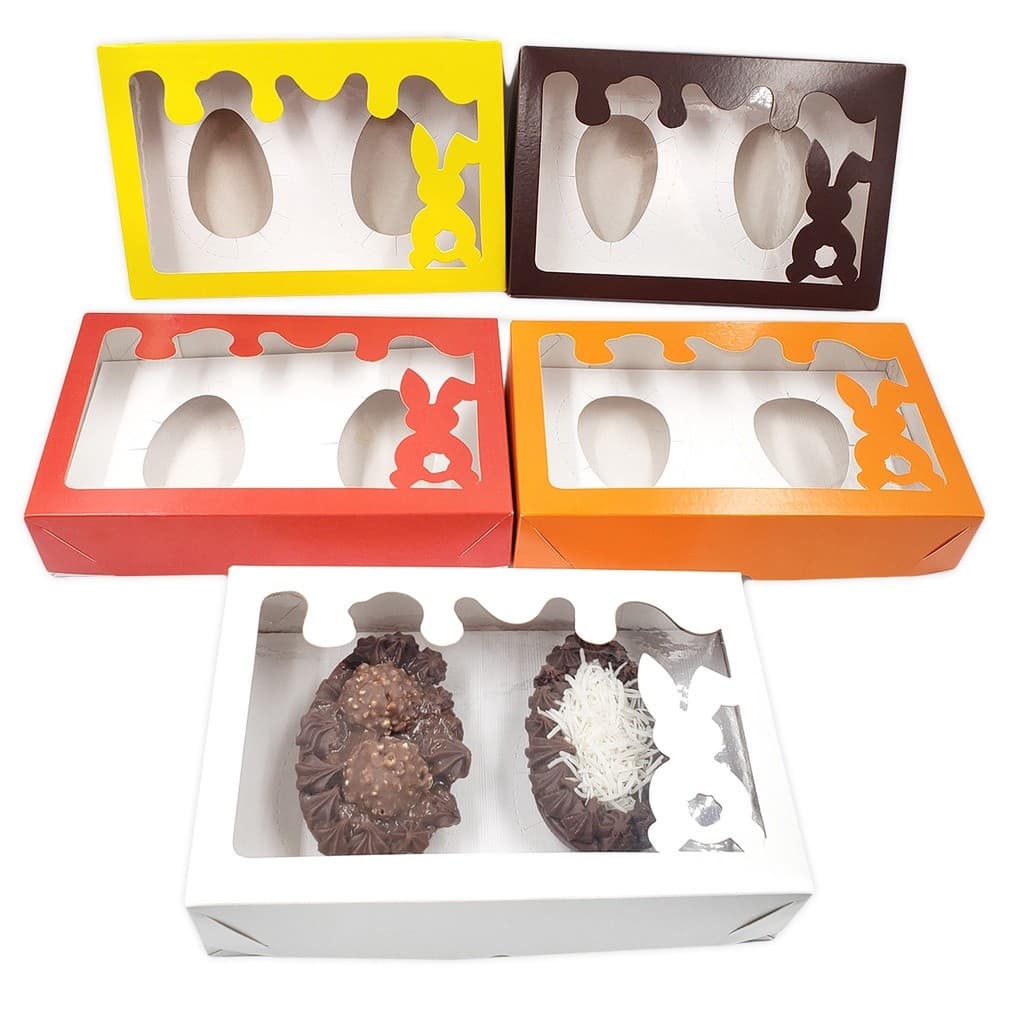 10 Caixas degustação para 2 cascas de 100/150gr. Caixa para ovo de colher. Lembrancinha de Páscoa