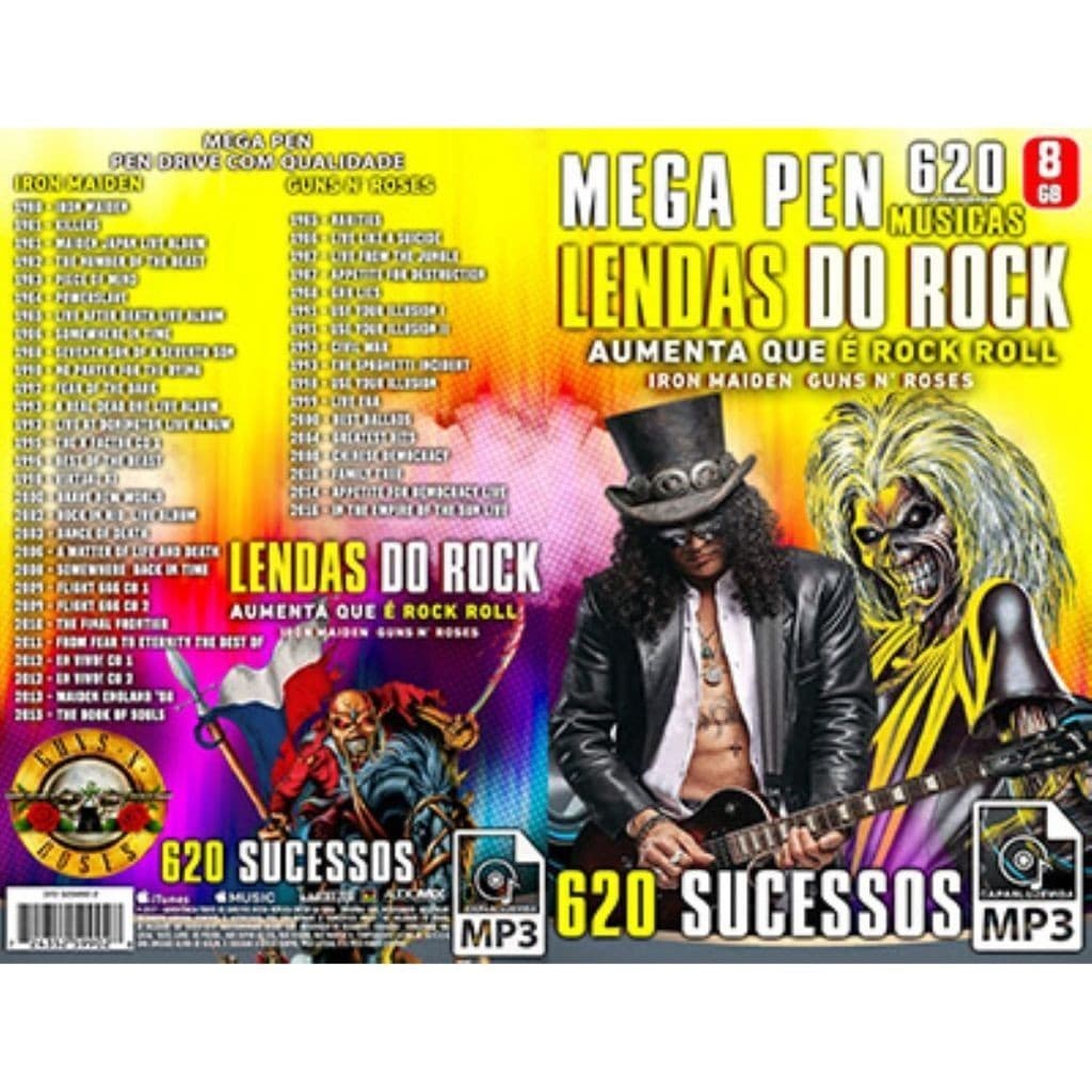 620 Músicas Lendas do Rock Aumenta que é Rock en Roll + Bônus