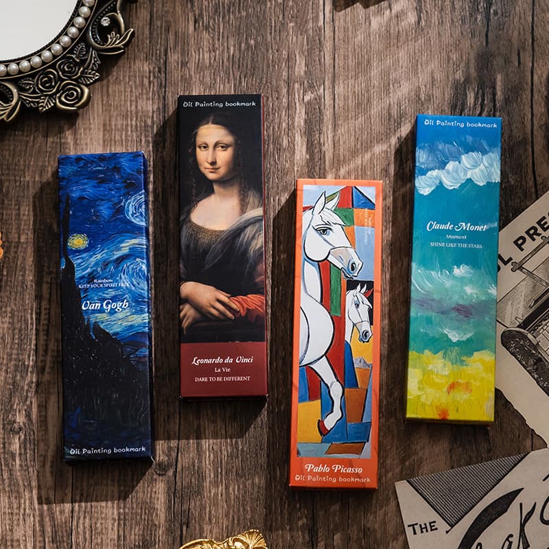 30 Pçs Caixa Literária Artística Pintura A Óleo Série De Impressão Marcadores Escola Escritório Livro Página Fichário Ma
