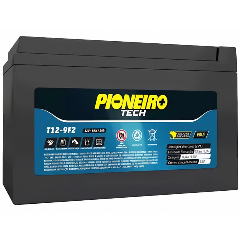 BATERIA PIONEIRO TECH ESTACIONARIA NT12-9F2 12V 9A