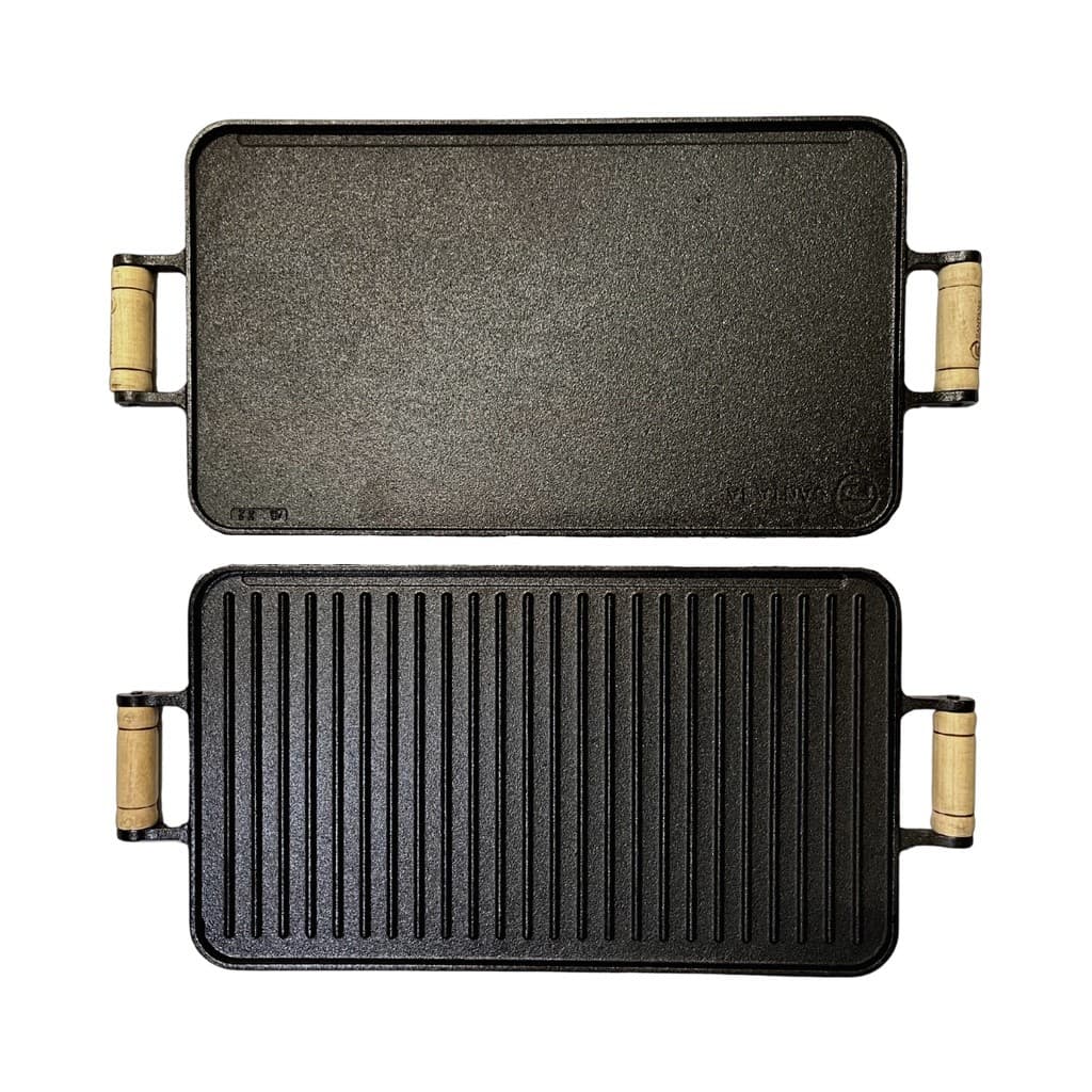 Chapa Bifeteira Grelha Dupla Face de Ferro Fundido 55x26