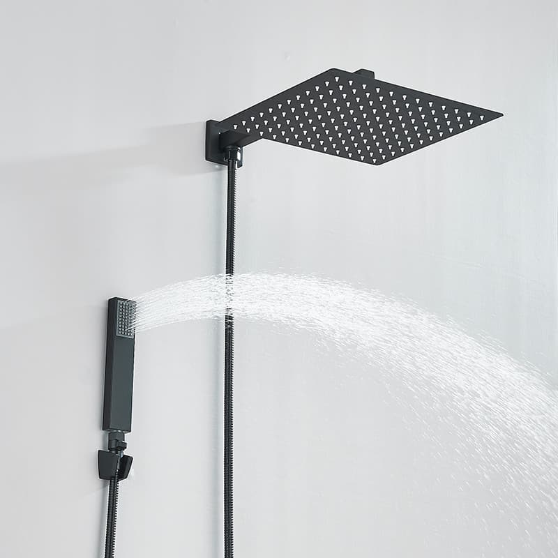 Material Inoxidável Manchado Do Chuveiro 30x30 Com Preto E Cabeça De