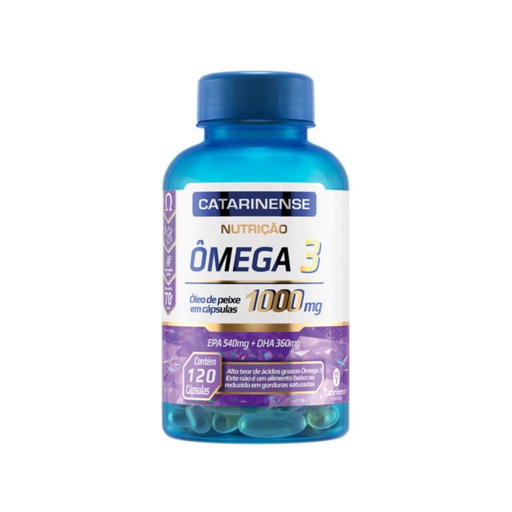 Ômega 3 Óleo de Peixe Nutrição em cápsulas Com 1000mg Catarinense 120 Cápsulas