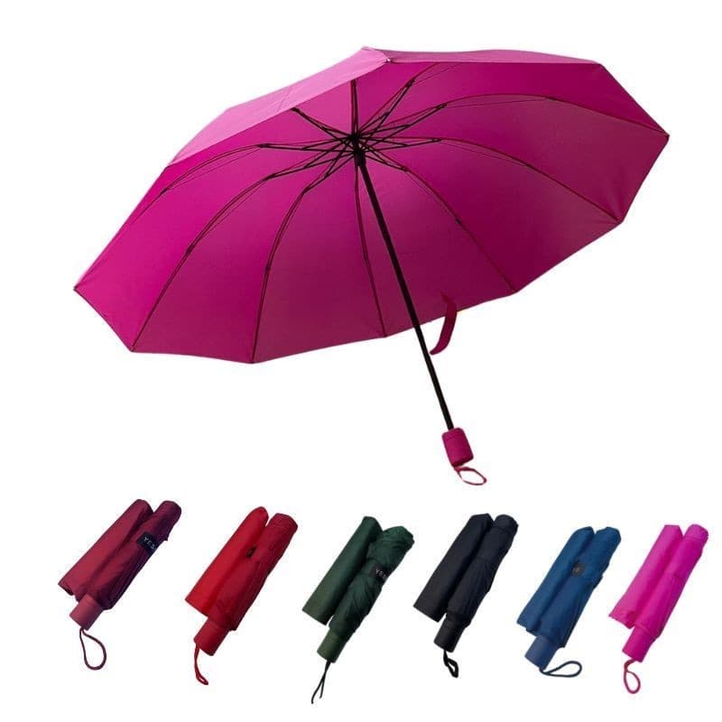 Guarda Chuva Grd 10-Hastes Reforçado Várias Cores Liso com Proteção Solar Uv