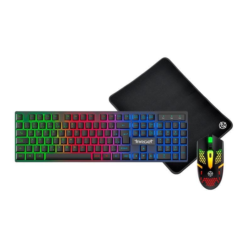 Combo Gamer TGT Fal, Rainbow, Teclado ABNT2, Mouse 1600DPI, Mousepad Pequeno, TGT-FAL-RBW03