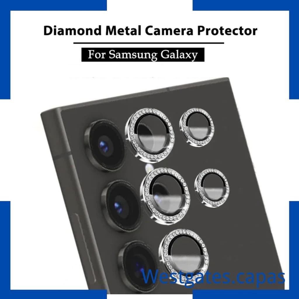Pelicula diamante de vidro protetor de Lente Cãmera Para Samsung Galaxy A14 A15 A34 A55 A54 A16 S23 S24 FE S25 + ULTRA