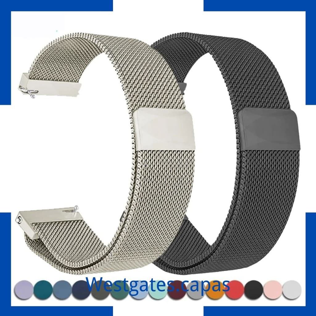 Pulseira Milanese compativel para Galaxy Watch 4 5 6 7/Active 2 Gear S2/S3/ Huawei GT 2/3/4 / Amazfit GTS 2 3 4 Mini