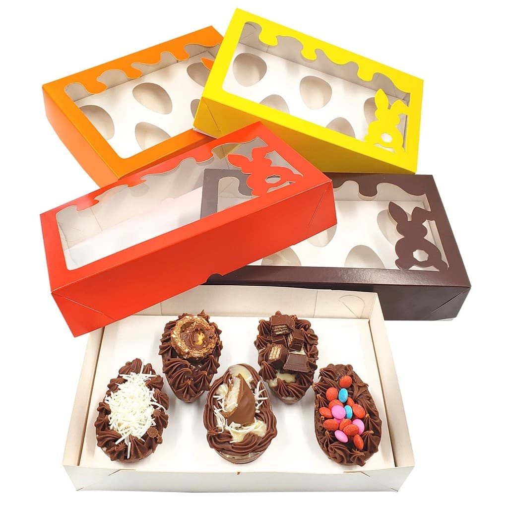 10 Caixas ovo de colher degustação para 5 cascas de 50gr cada. Lembrancinha de Páscoa