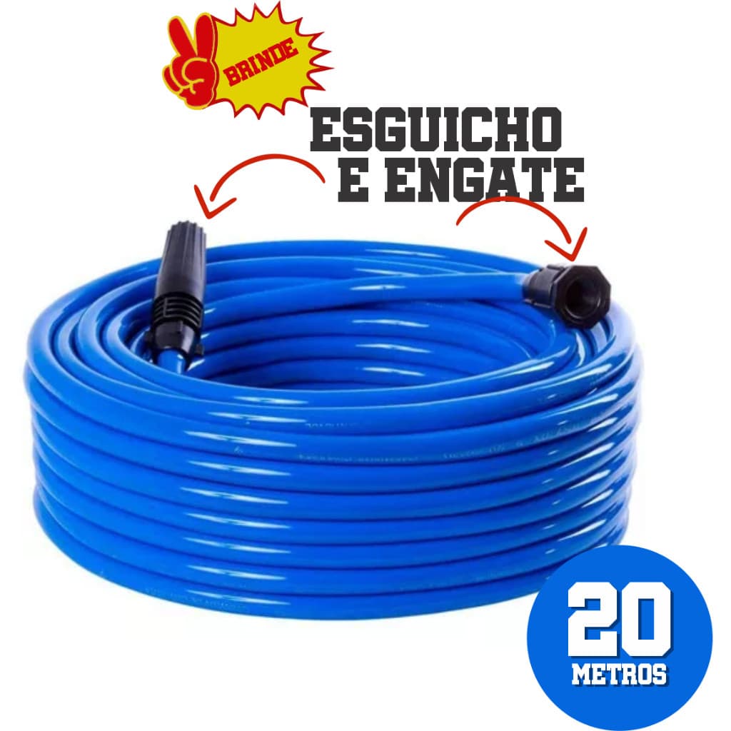 Mangueira de jardim siliconada  por dupla camada 20 metros Flexível Resistente pronta para usar