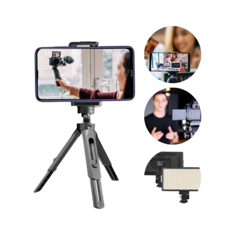 Tripé Suporte para Celular com Rotação 360º Tripod Ajustável Horizontal e Vertical Resistente Leve