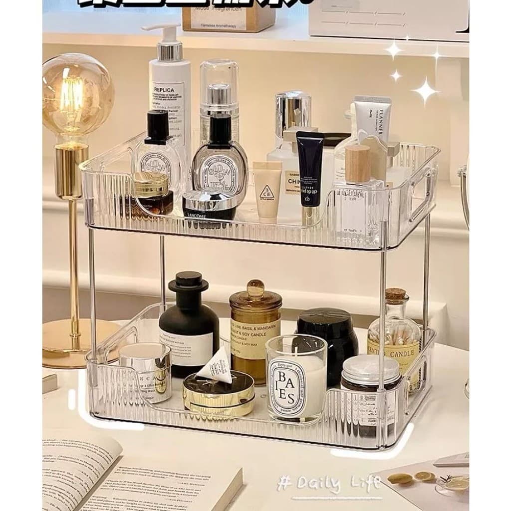 Organizador Prateleira Acrilico Transparente Porta Maquiagem Perfumes Multiuso