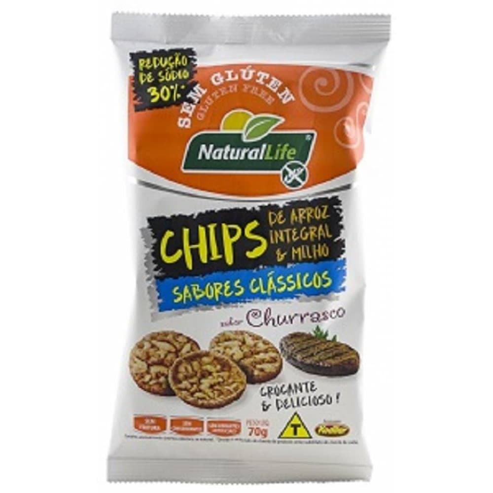 CHIPS ARROZ INT. MILHO CHURRASCO S/ GLUTEN KODILAR 70g