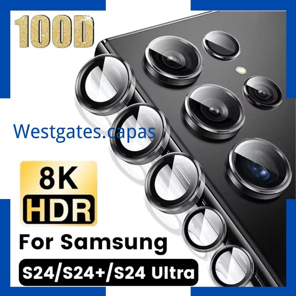 Pelicula Metal liso de vidro protetor de Lente Cãmera Para Samsung Galaxy A14 A15 A34 A55 A54 A16 S23 S24 FE S25 + ULTRA