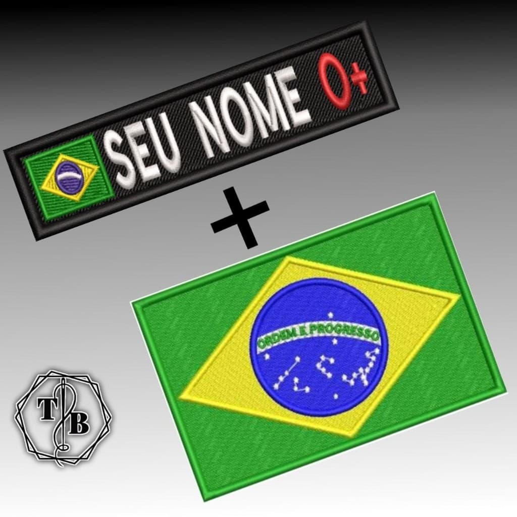 Kit 2pç, 1 sustache Tarjeta C/ Nome + 1 Bandeira Brasil Ou Seu Estado