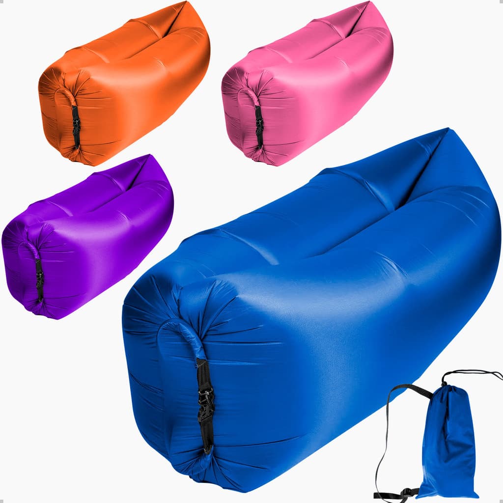 Sofá Inflável Camping Espreguiçadeira Canoa Puff de Ar Piscina Praia Saco De Dormir