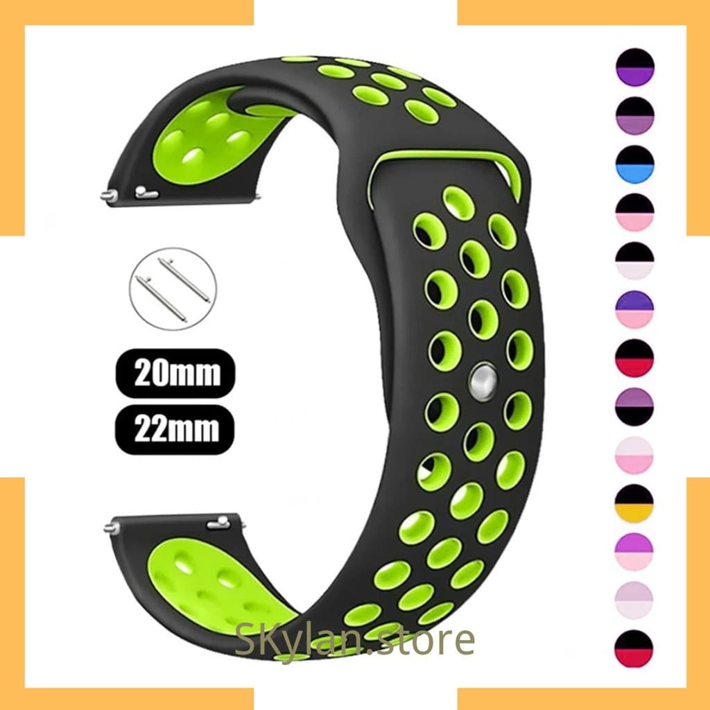 Pulseira silicone furos compativel com Galaxy Watch 4567/Active 2 Gear S2/S3/ Huawei GT 2/3/4 / Amazfit GTS 2 3 4 Mini