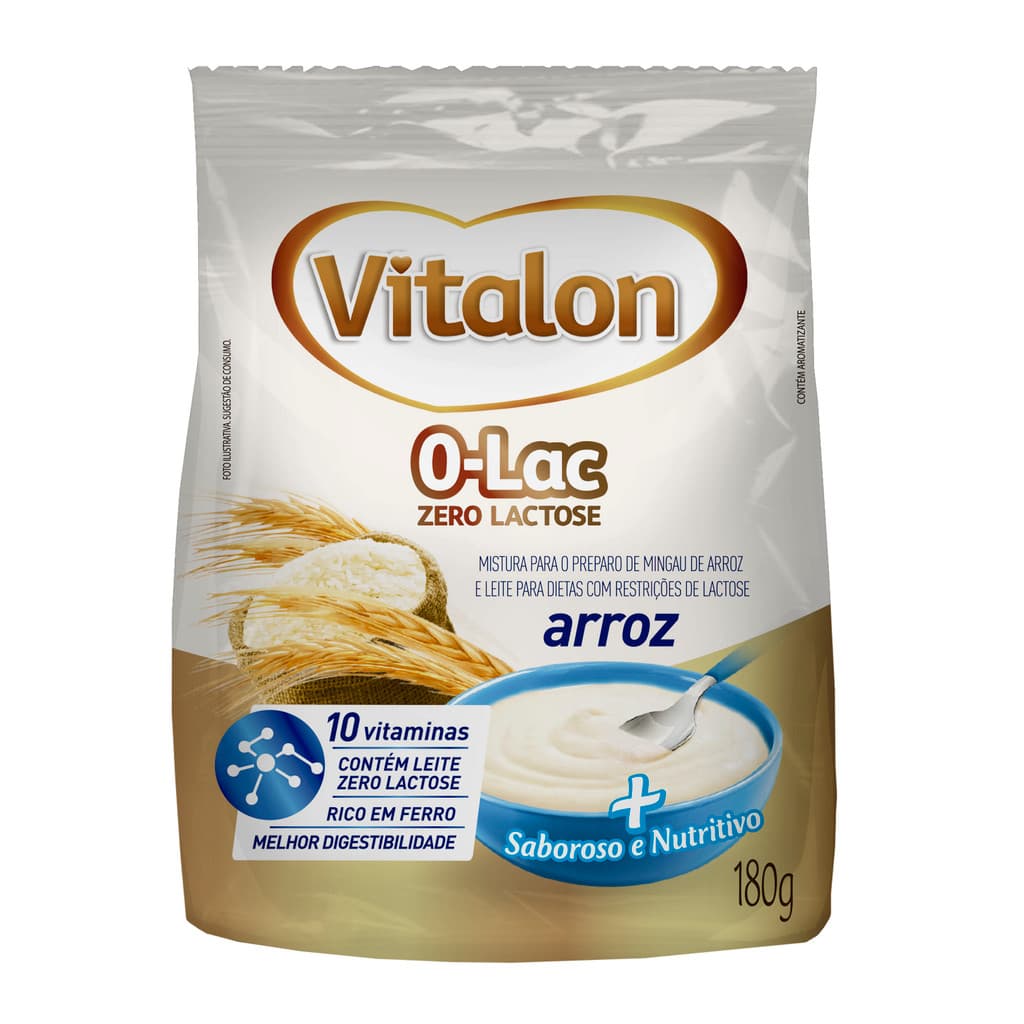 Mingau de Arroz Zero Lactose Vitalon - Sachê 180g