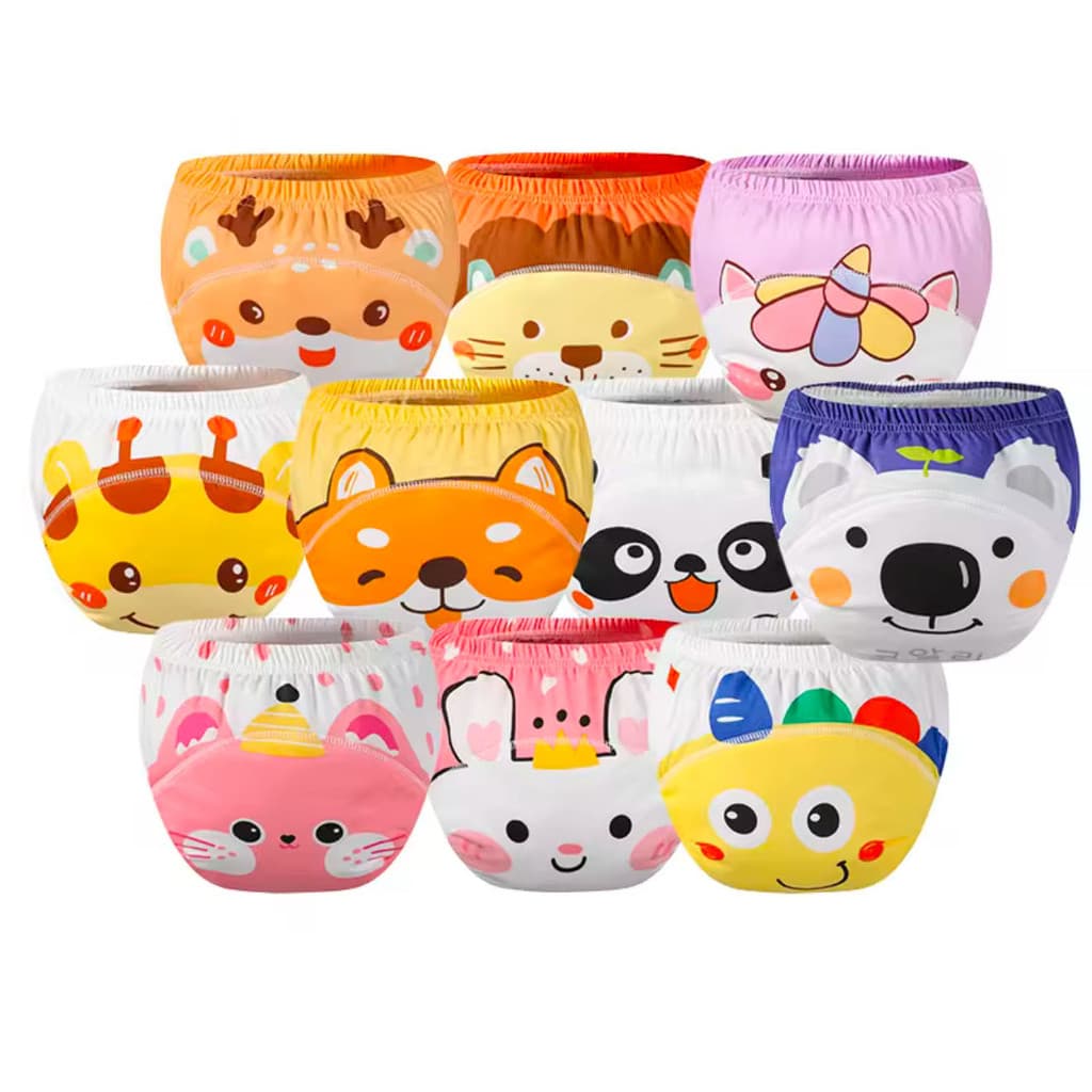 Kit 3/6/12 Calcinhas Infantil De Algodão Para Desfralde Com Camada Absorvente Confortável Estampa Fofa