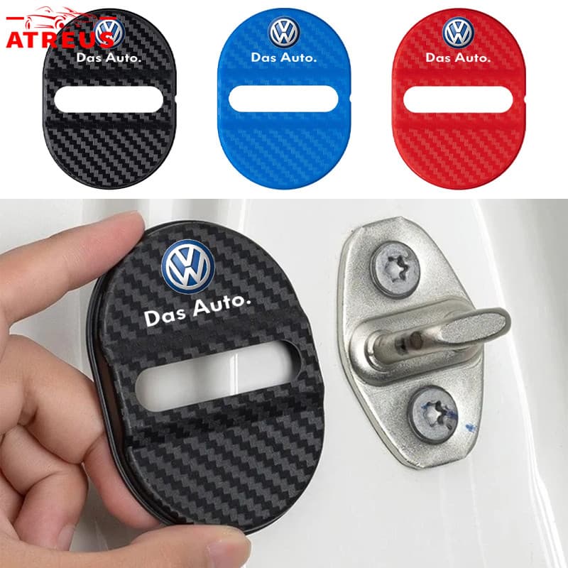 4Pçs Volkswagen Tampa De Proteção Da Fechadura Da Porta Do Carro Acessórios Para VW Polo T-Cross Saveiro Nivus Virtus