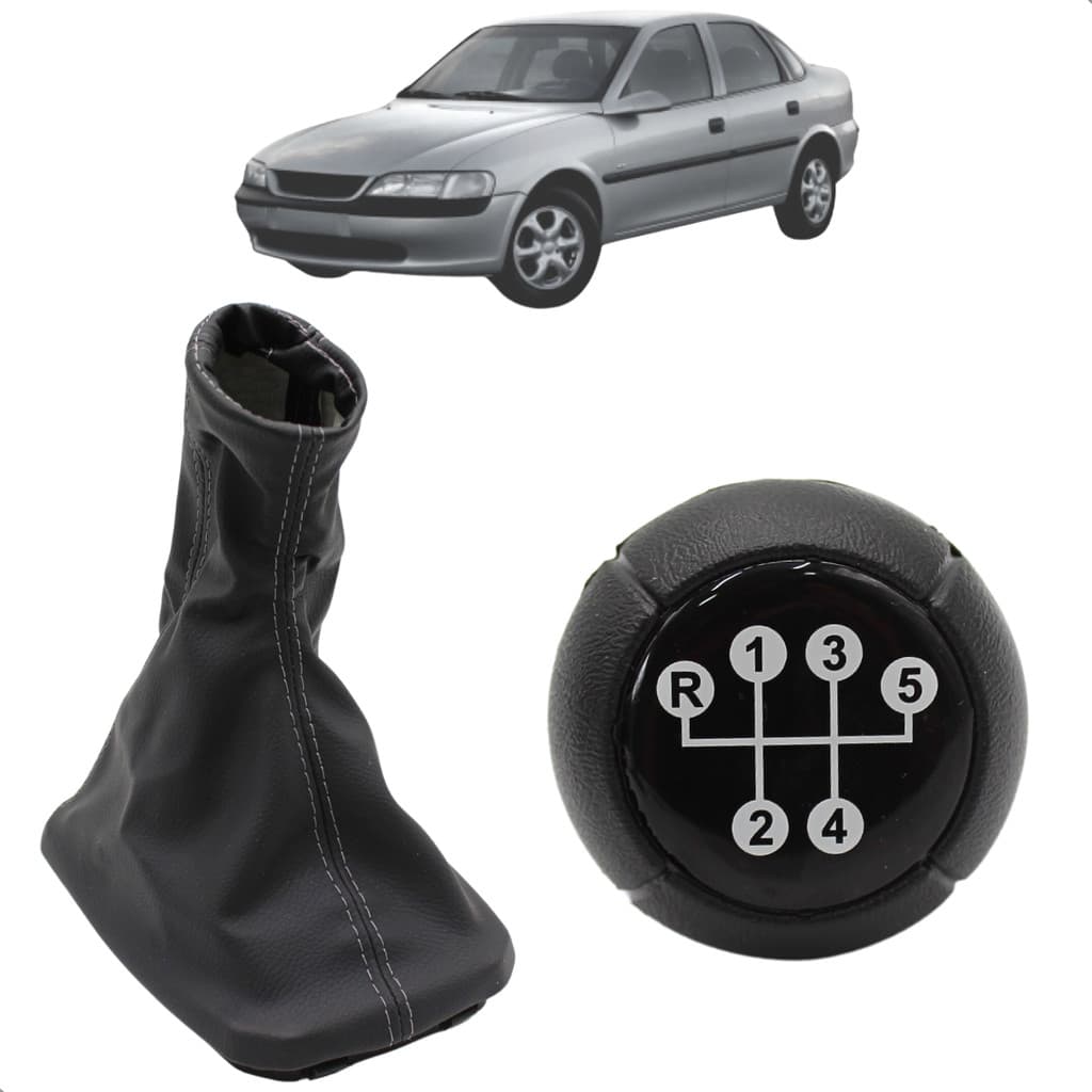 Coifa + Bola de Cambio Vectra 1997 Até 2003 2004 2005 5M Grafite Res.Preta