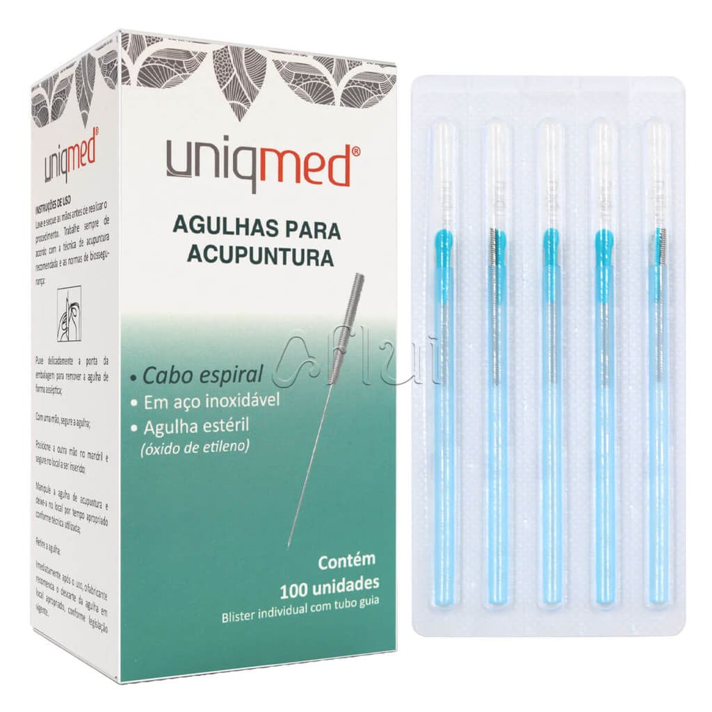 Agulha para Acupuntura 100 Agulhas Uniqmed Importada Individual Anvisa