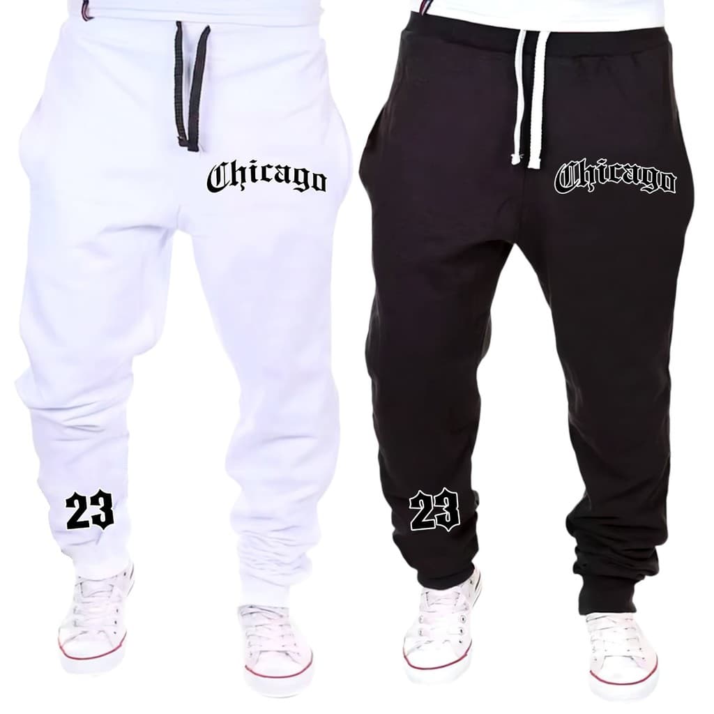 KIT 2 Calça de  Moletom PLUS SIZE Unissex Com Bolso Chicago G1 G2 G3