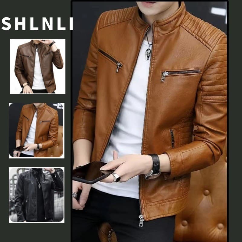 Outono E Inverno Masculino Ins Motocicleta Gola De Couro Jaqueta De Pelúcia Fino Casaco De Cor Sólida