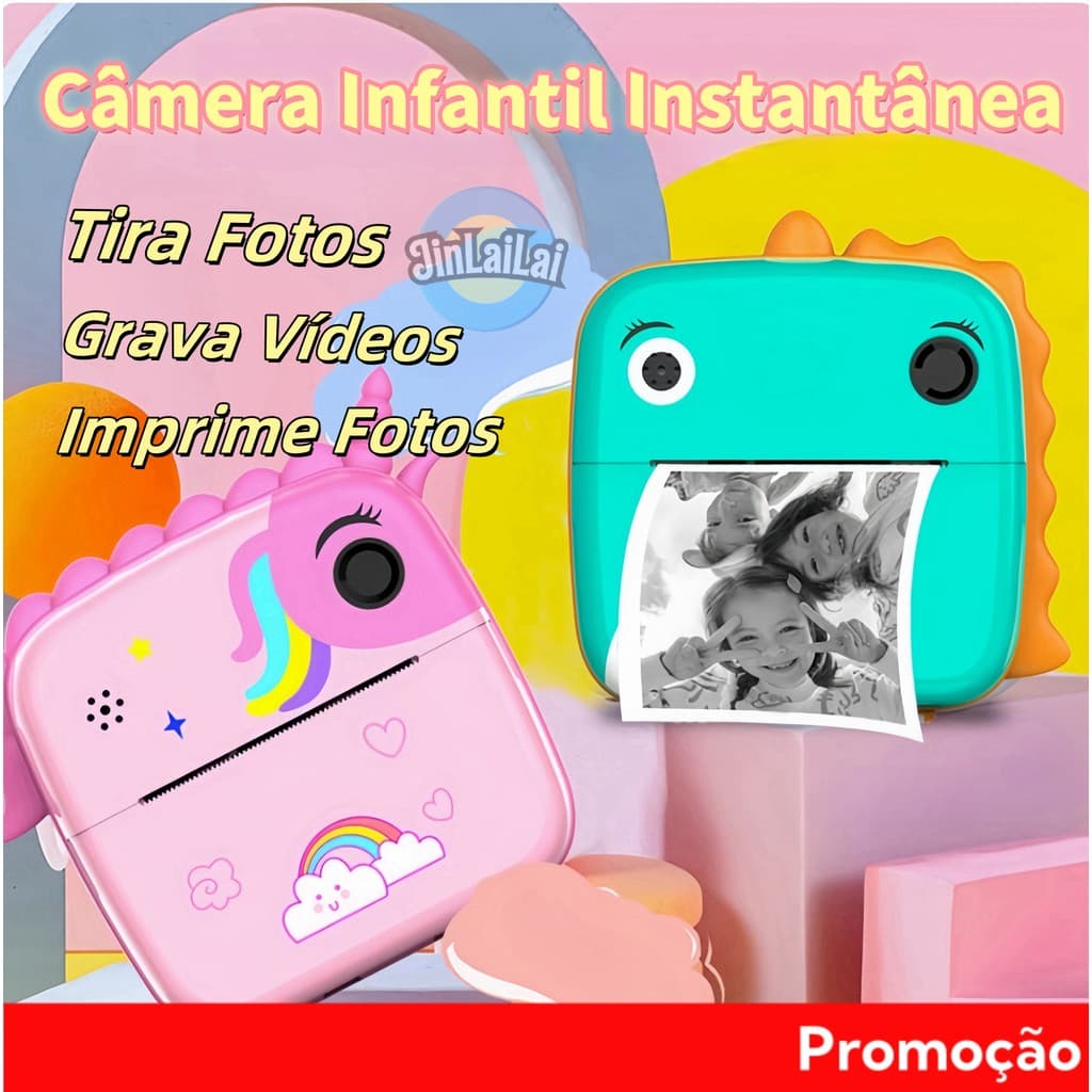 Mini Infantil Câmera Digital Recarregável Impressão Para Video Jogos Fotos，Crianças Presente