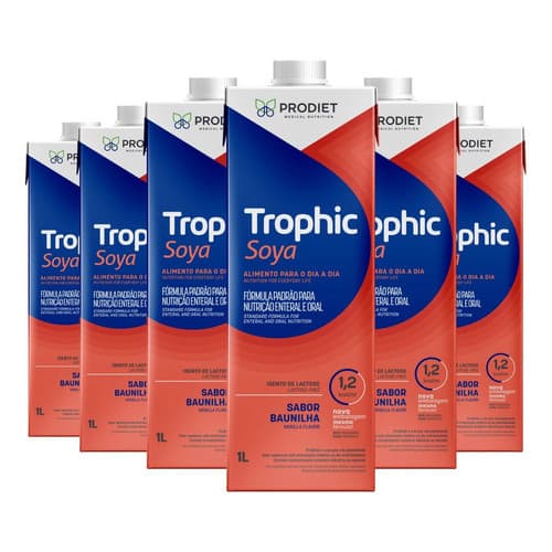 Caixa Com 6 Unidades Trophic Soya 1L Prodiet Sabor Baunilha