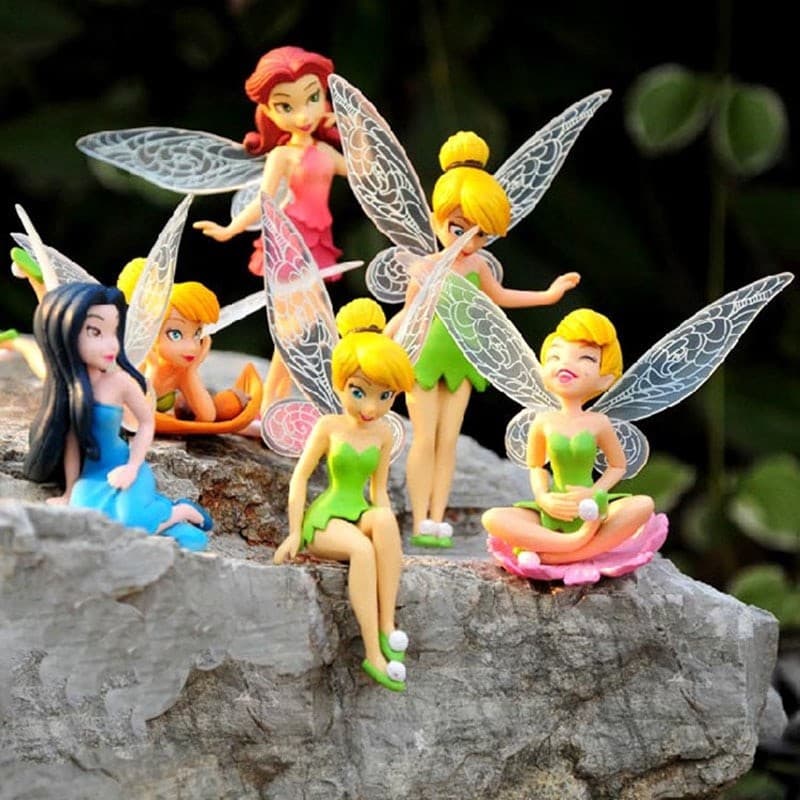 6 Peças Bonecas Tinkerbell/Tinker Bell Fada Meninas Bolo Figuras Topper