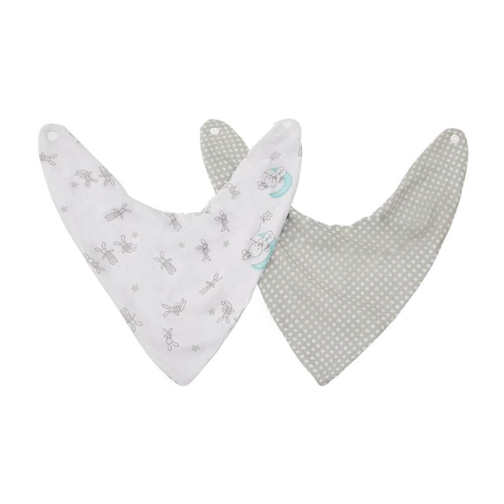 Kit Babador Bandana Papi Malhas Estampa Coelho - 02 Peças