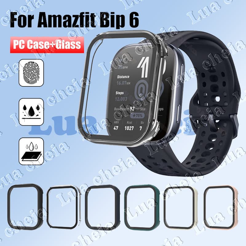 Case Para Amazfit Bip 6 Hard PC Case Capa Protetora De Tela De Vidro Temperado
