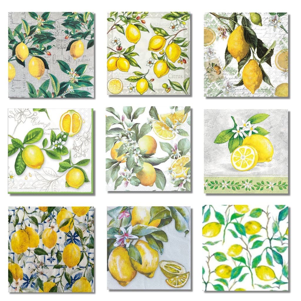 Guardanapo para Decoupage Kit c/4 Folhas Iguais - Limão Siciliano - Escolha o Modelo