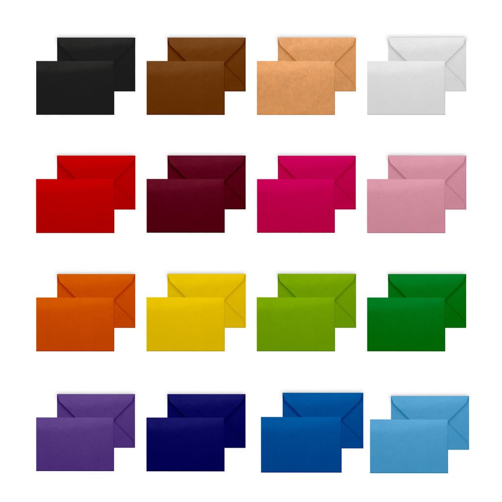 Kit c/ 10 Envelopes para Convite Tamanho Pequeno - 12x8 cm | Cores Variadas
